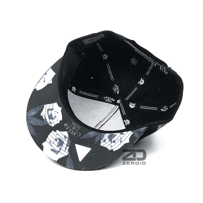 Nón nam snapback đen đẹp thêu họa tiết chữ cá tính - SN09