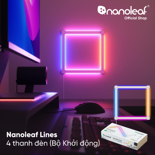 Đèn LED RGB lắp ghép thông minh Nanoleaf Lines Squared 4 thanh đèn (Bộ khởi động)