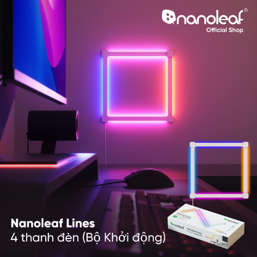 Đèn LED RGB lắp ghép thông minh Nanoleaf Lines Squared 4 thanh đèn