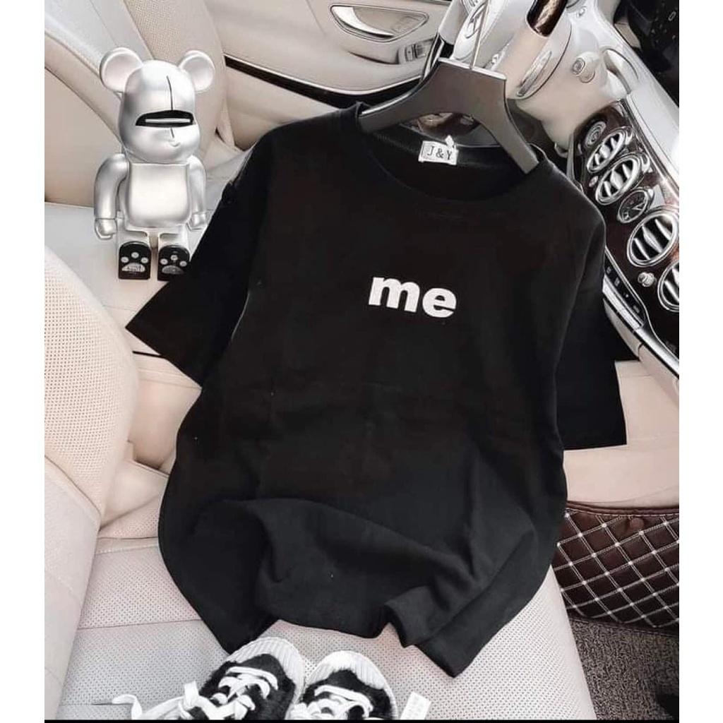 Áo thun tay lỡ UNISEX, áo phông in chữ "me" trước ngực chất cotton form rộng