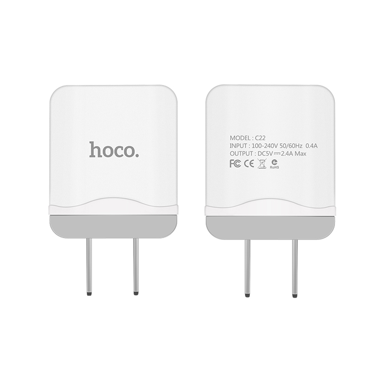 Bộ Củ Sạc Hoco C22 - Đầu Ra 2.4A + Tặng Cáp Micro Usb - Chính Hãng