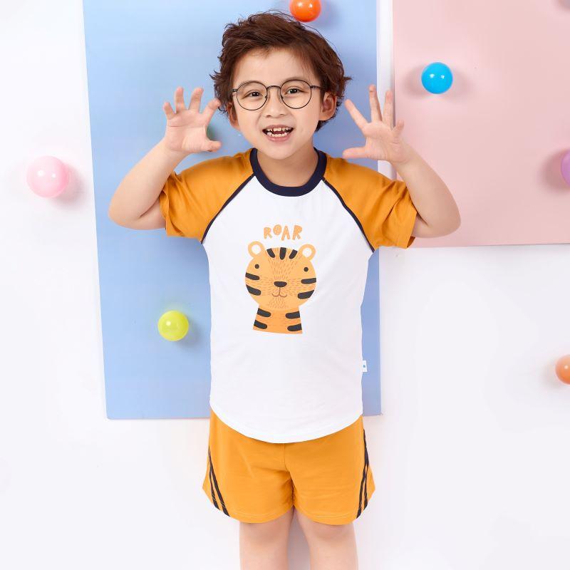 Đồ bộ quần áo thun cotton ngắn tay cho bé trai mặc nhà mùa hè Econice 2022B
