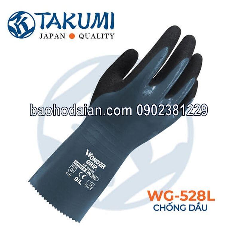 Găng tay chống dầu Takumi Wonder Grip WG-528L phủ nitrile