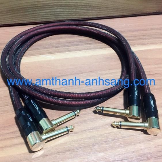 Dây audio Jack 6.5mm cong 2 đầu 02 dây tín hiệu âm thanh dài 1m