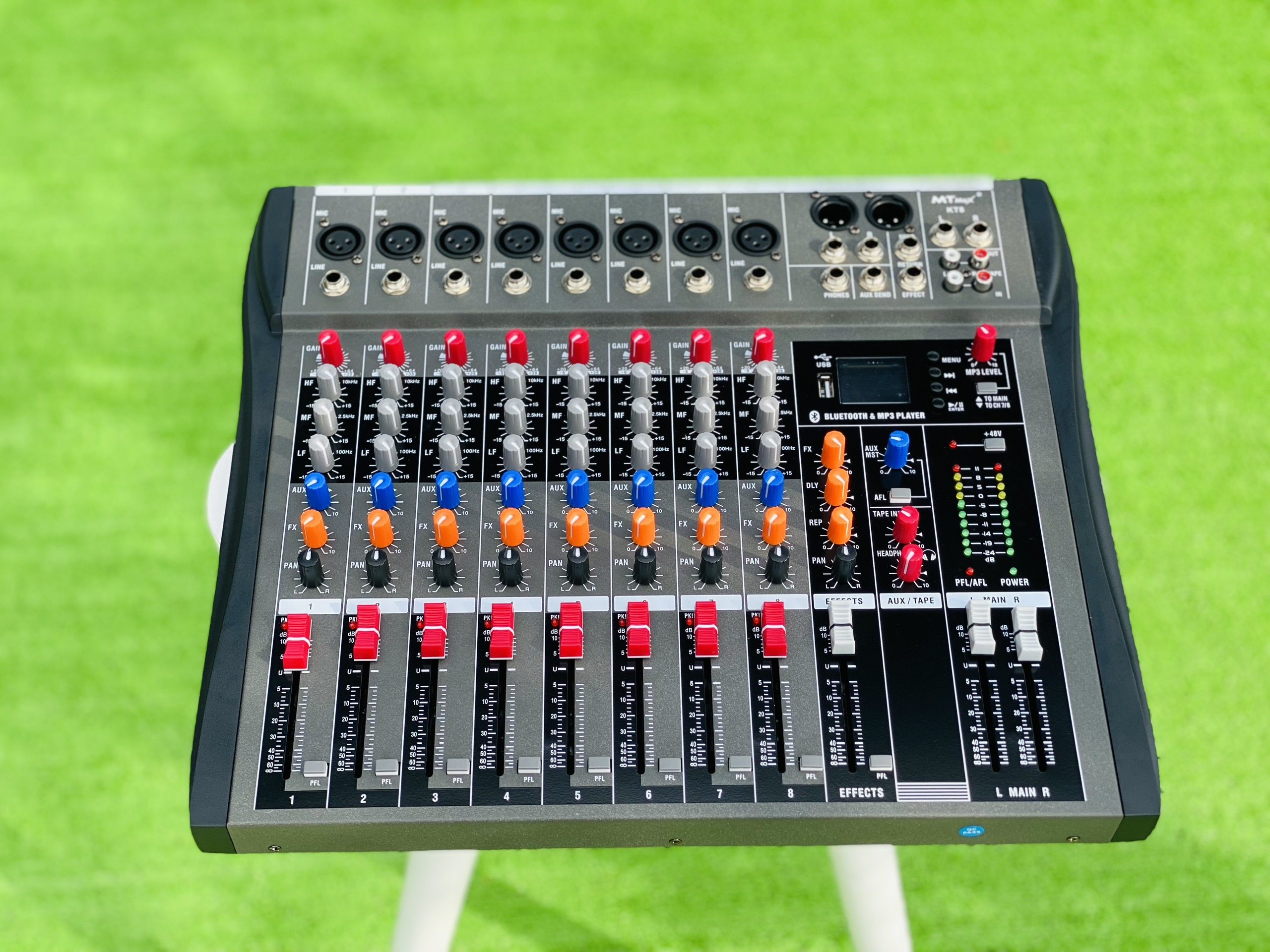 [ƯU ĐÃI CỰC LỚN - TẶNG NGAY DÂY CANON RA HOA SEN] Mixer MTMAX KT8 Cao Cấp Với 8 Đường Line Chuyên Nâng Cấp Loa Kéo, Dàn Karaoke, Sân Khấu, Hội Nghị, Bữa Tiệc, Tặng Dây Canon Ra Hoa Sen, Hàng Chính Hãng, Bảo Hành 12 Tháng