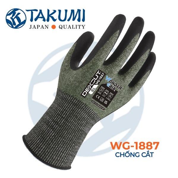 Găng Tay Chống Cắt TAKUMI phủ nitrile Wonder Grip WG-1887