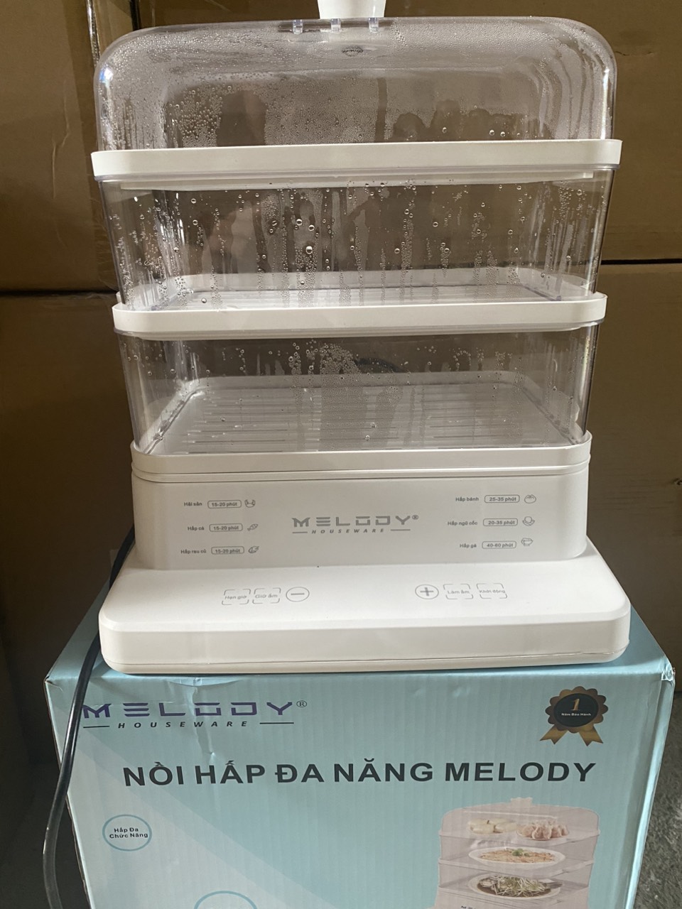 Nồi hấp điện 3 tầng đa năng, dung tích lớn 20L và 24L có chức năng đặt lịch hấp thông minh Hàng chính hãng