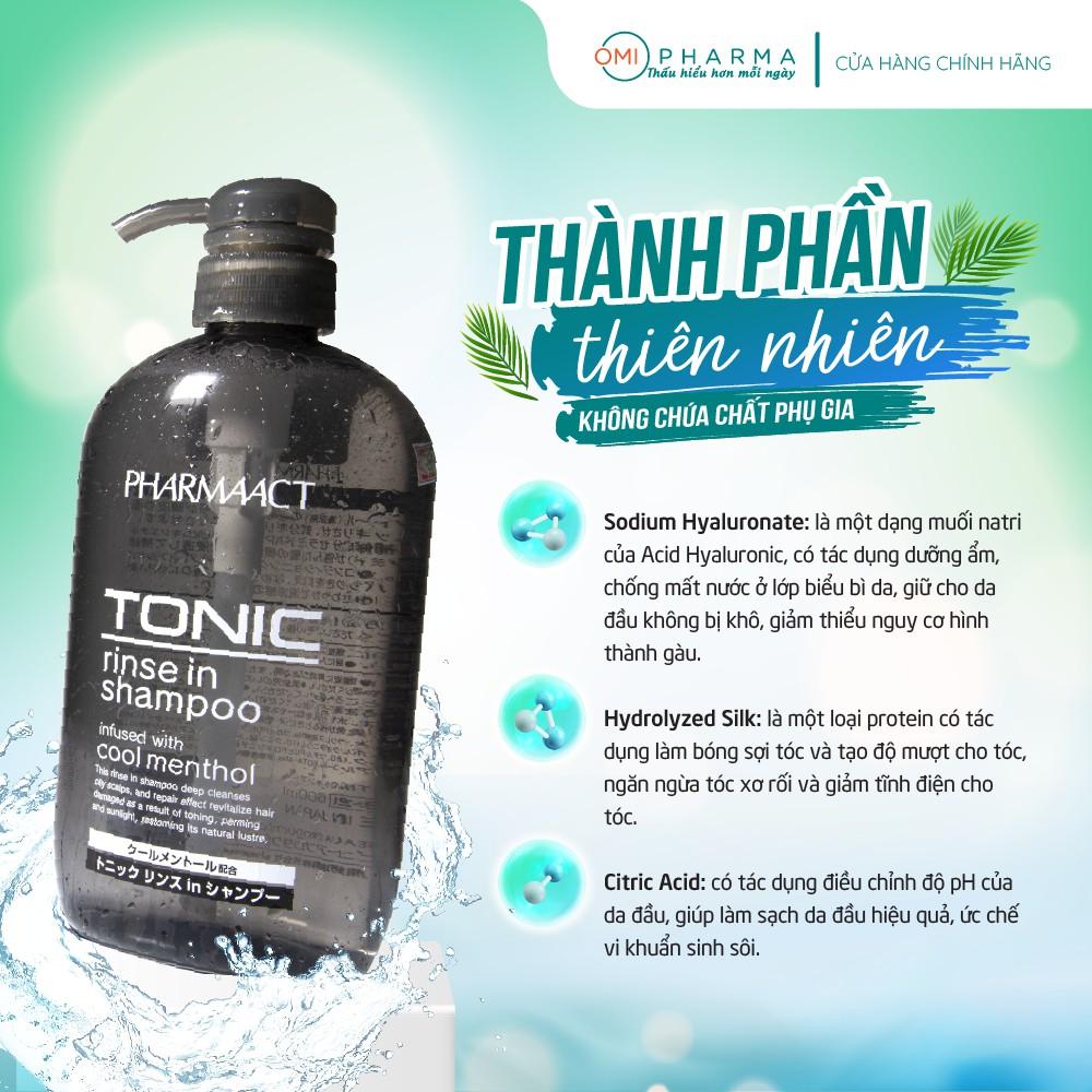 Dầu Gội Xả Cho Nam Bạc Hà Mát Lạnh Pharmaact Tonic Rinse In Shampoo
