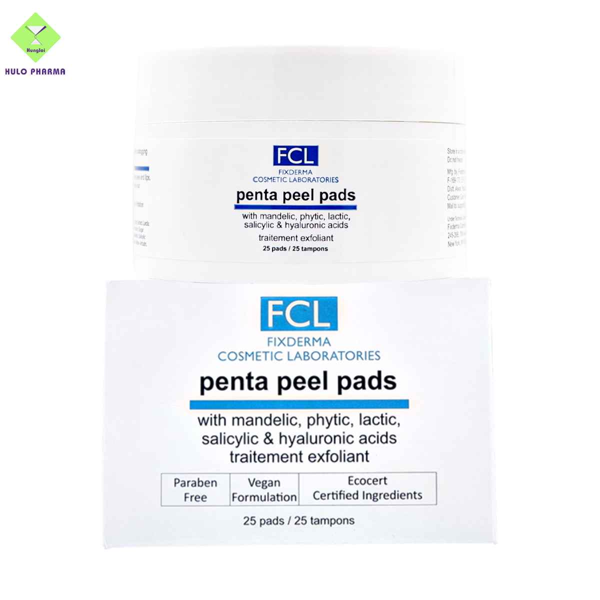 Bông Tẩy Tế Bào Chết Tẩm Dung Dịch AHA Và BHA FCL Penta Peel Pads Giúp Sáng Da, Ngừa Mụn 25 Miếng - Hùng Lợi