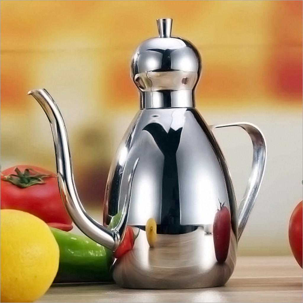 2PCS Stainless Steel 0.6L Olive Oil Drizzler Cruet / Bottle / Dispenser