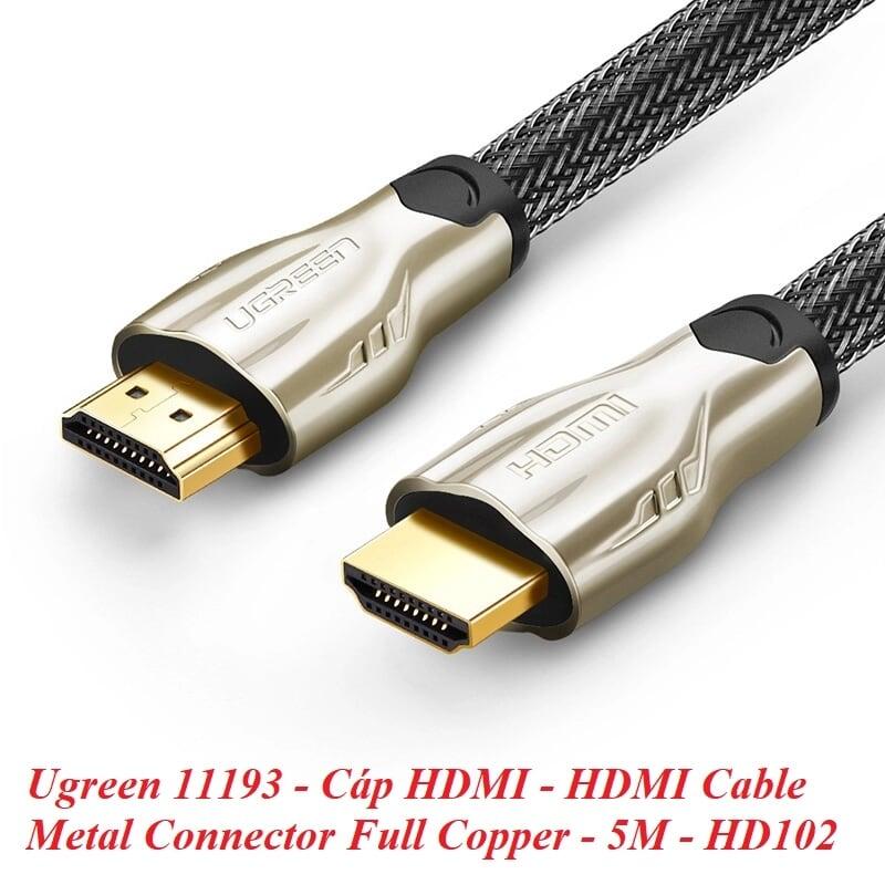 Ugreen UG11193HD102TK 5M màu Đen Cáp tín hiệu HDMI vỏ bọc lưới cao cấp - HÀNG CHÍNH HÃNG