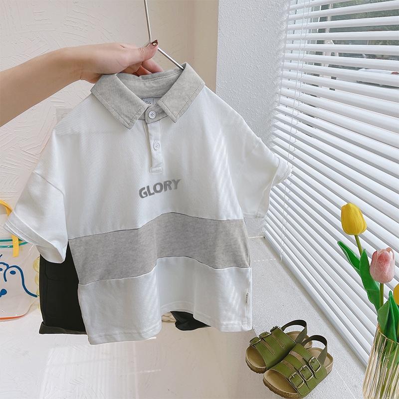 Áo thun polo ngắn tay cho bé trai 2 3 4 5 6 7 tuổi cotton phối màu co giãn thoáng mát Magickids Quần áo trẻ em