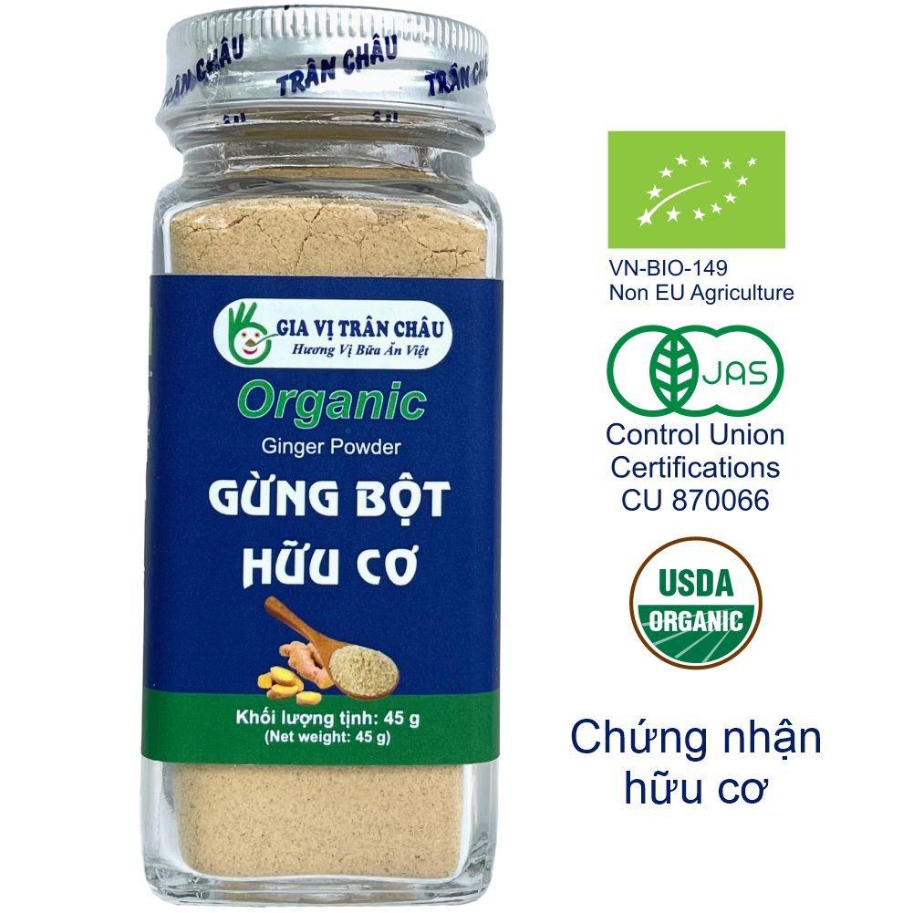 Gừng bột hữu cơ Trân Châu hũ 45g