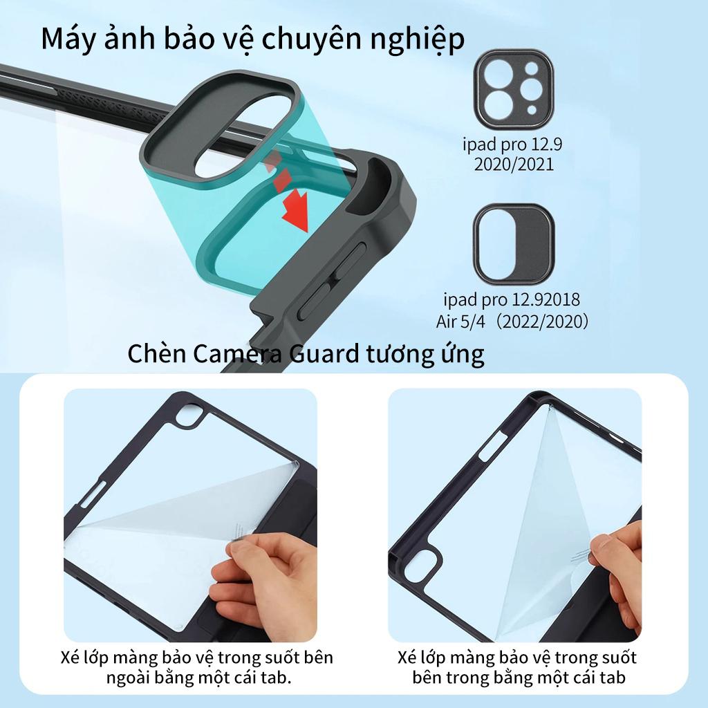 [HÀNG CHÍNH HÃNG GOOJODOQ] Bao da ipad GOOJODOQ Cho iPad Pro 11 12.9 2022 Air 4 Air 5 Gen 10 10.9 Gen 9 8 7 10.2 Ốp Lưng Clear Acrylic Bao - Màu xanh lá cây đậm