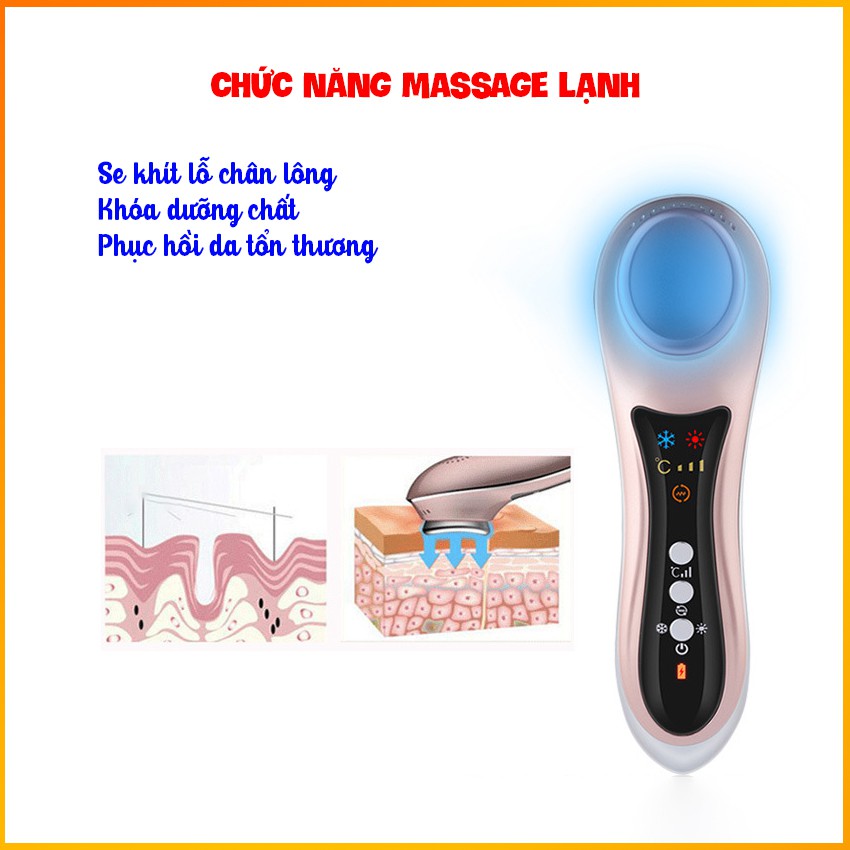 Máy massage mặt nóng lạnh cao cấp - Máy massage cầm tay 06 chế độ - HDSD Tiếng Việt - MIANZ GROUP