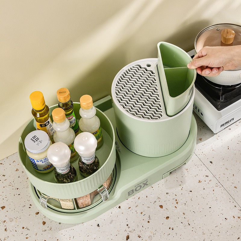 Kệ Đựng Dao / Gia Vị Đa Năng Có Thể Xoay Tiện Dụng Cho Nhà Bếp