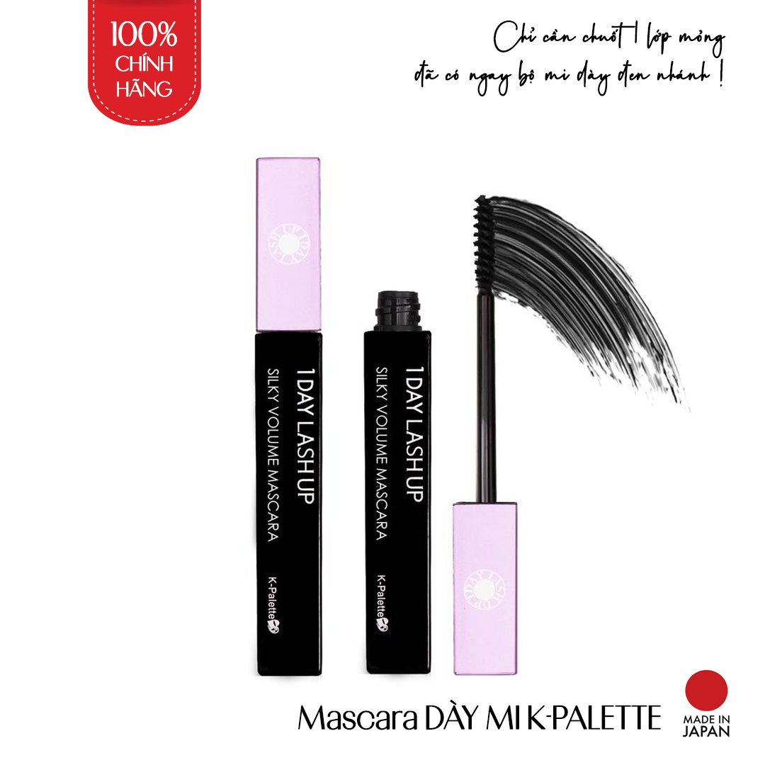 Mascara Chuốt Dày Mi K-Palette 1Day Lash Up Siêu Mịn, Chống Nước Chống Lem, Không vón Cục