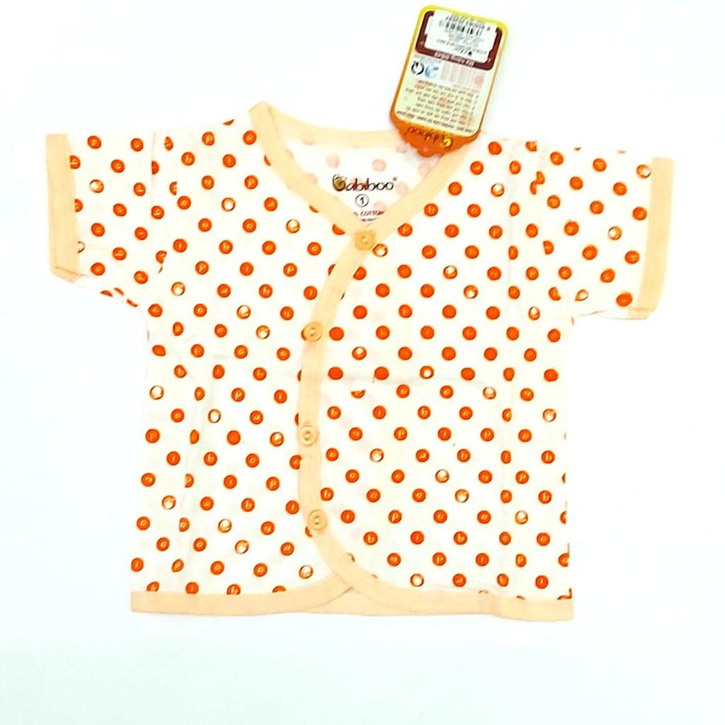 Áo Sơ Sinh Cổ Tim Chấm Bi Tay Ngắn Babiboo Chất Cotton dày dặn Cho Bé - BB49
