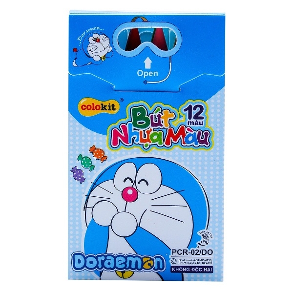 Bộ 2 PCR-02/DO - Bút Nhựa Màu 12M