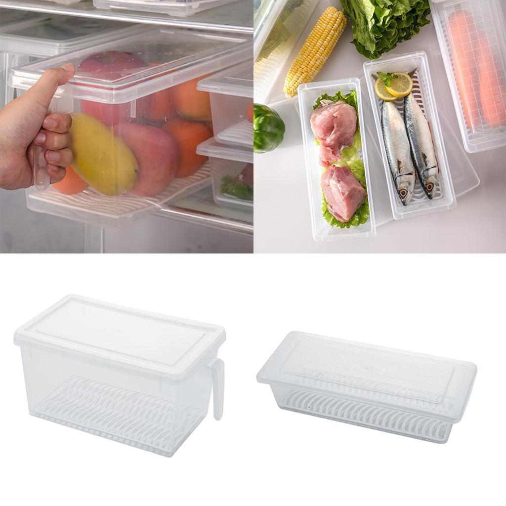 Plastic Food Storage Container Refrigerator Organizer Box with Handle