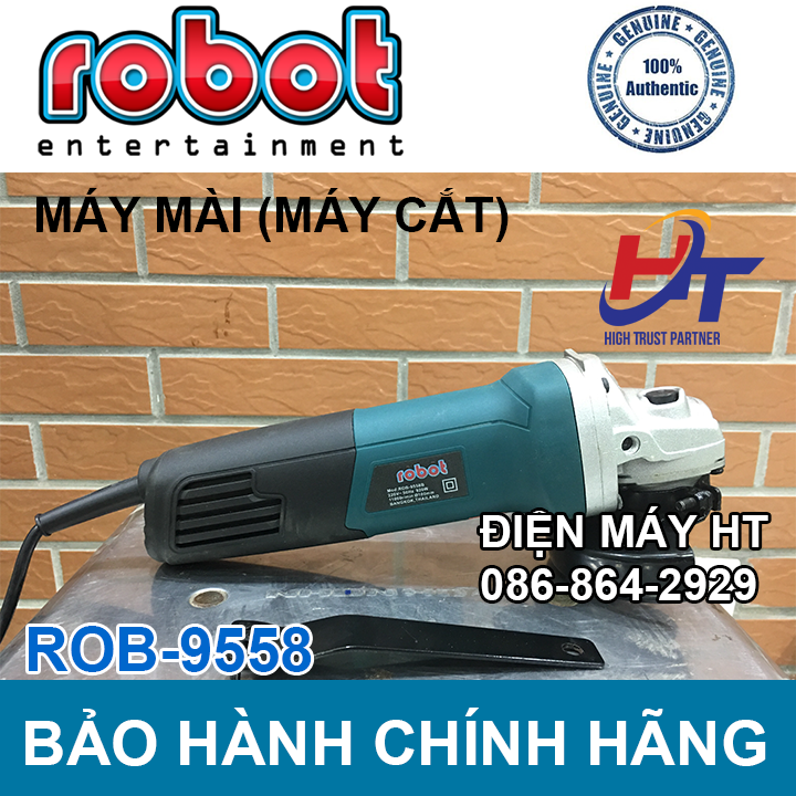 Máy mài góc, máy cắt sắt, cắt gạch, máy mài cầm tay đa năng ROBOT ROB-9558 - Lõi đồng - công suất 850w