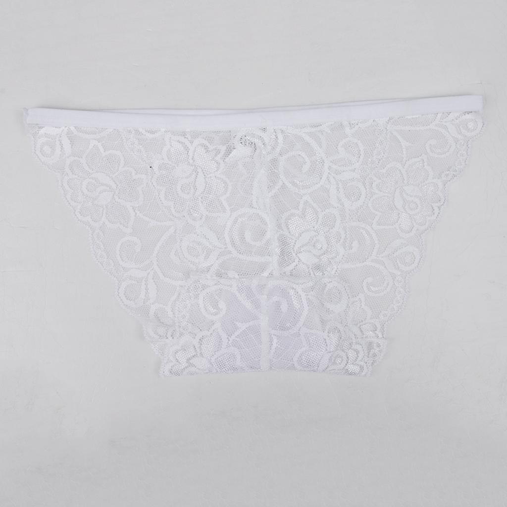 Women Sheer Lace Flower Thongs Ladies Underwear Panties Briefs Intimate Lingerie Underpants