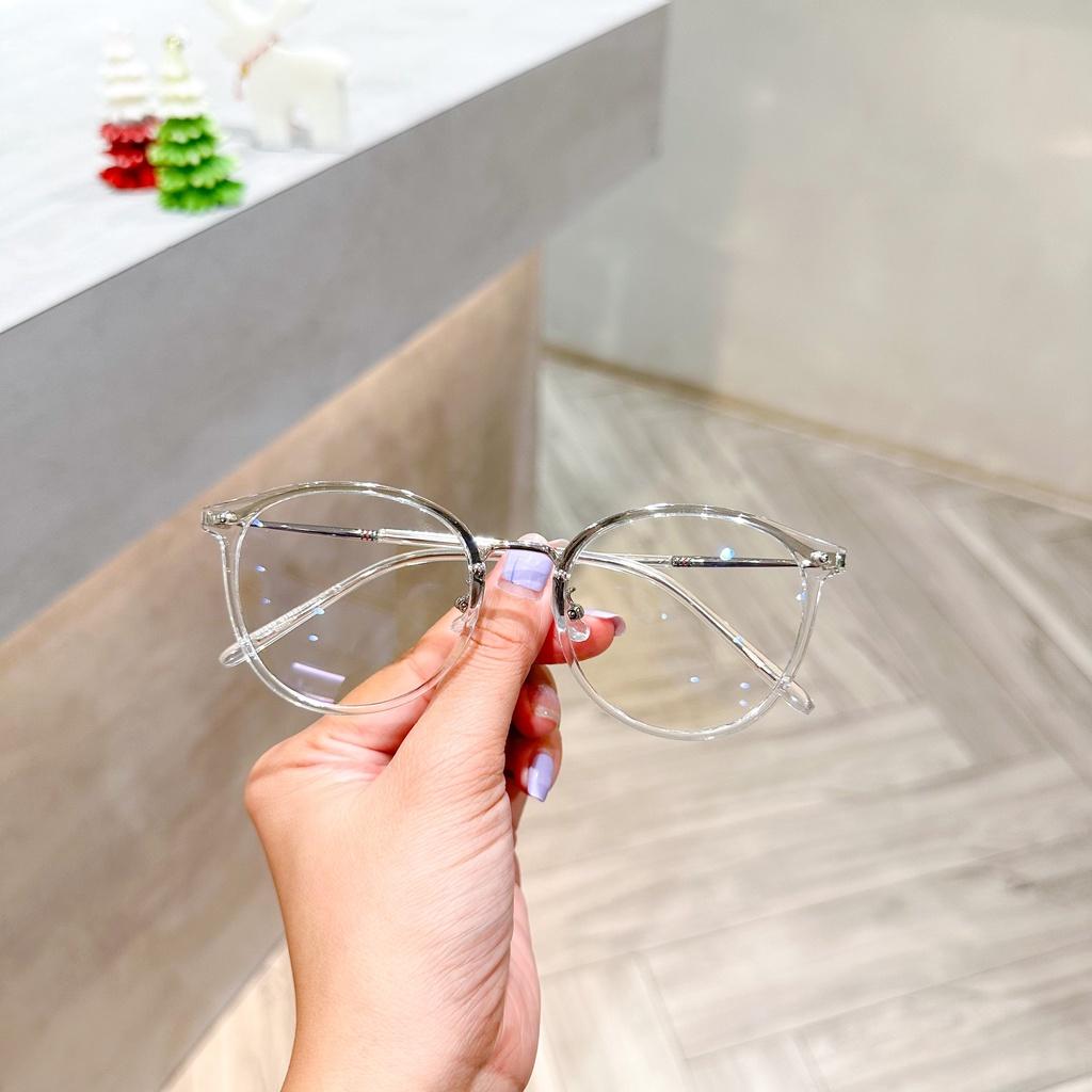Gọng kính cận nữ hợp kim không rỉ thiết kế mắt tròn thanh mảnh màu sắc thời trang G . 01345 - TAD Accessories FS10 - Ghi