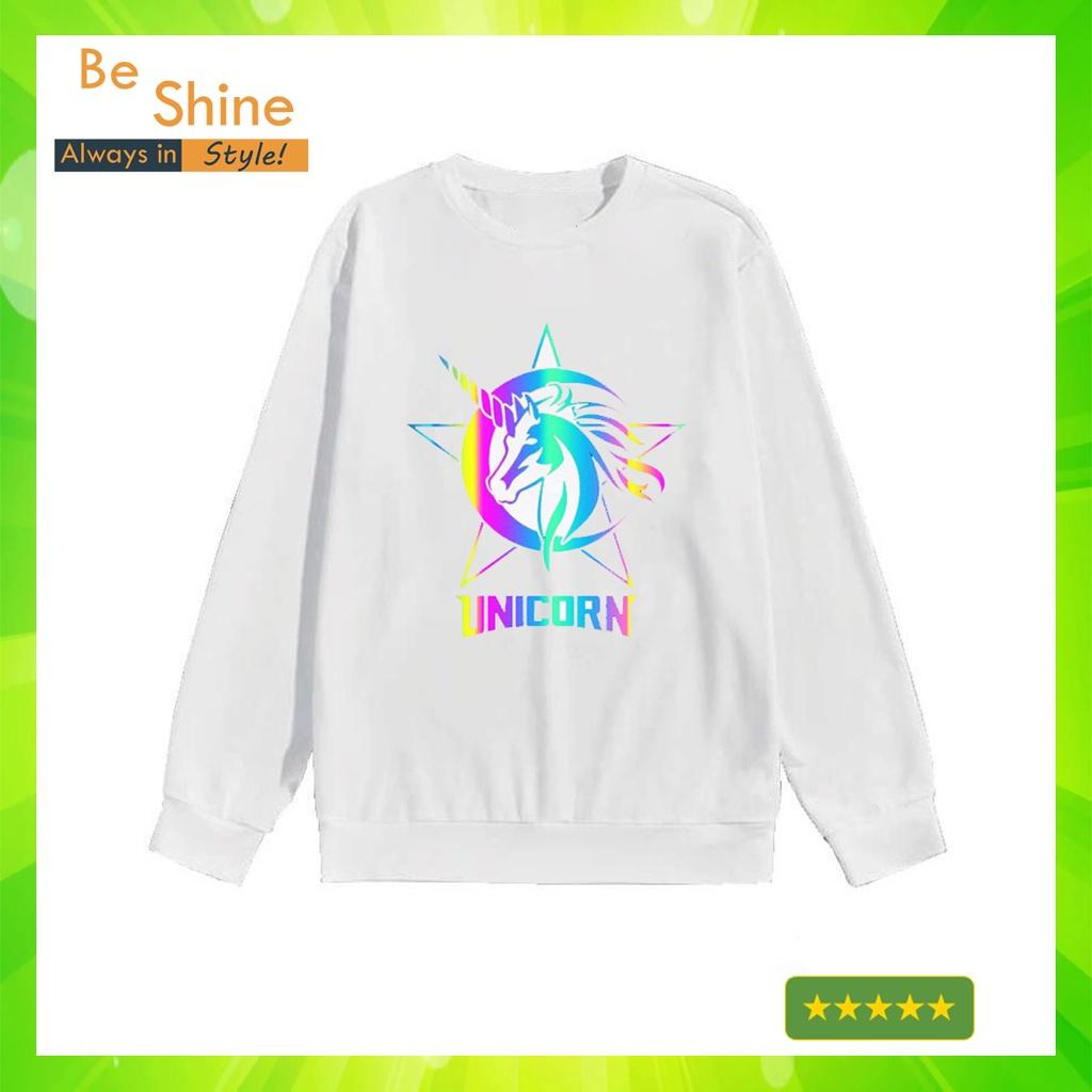 Sweater Unicorn KL Phản Quang 7 Màu - Áo Nỉ Dài Tay Unisex Form Rộng Thời Trang Nam Nữ Phong Cách Hàn Quốc