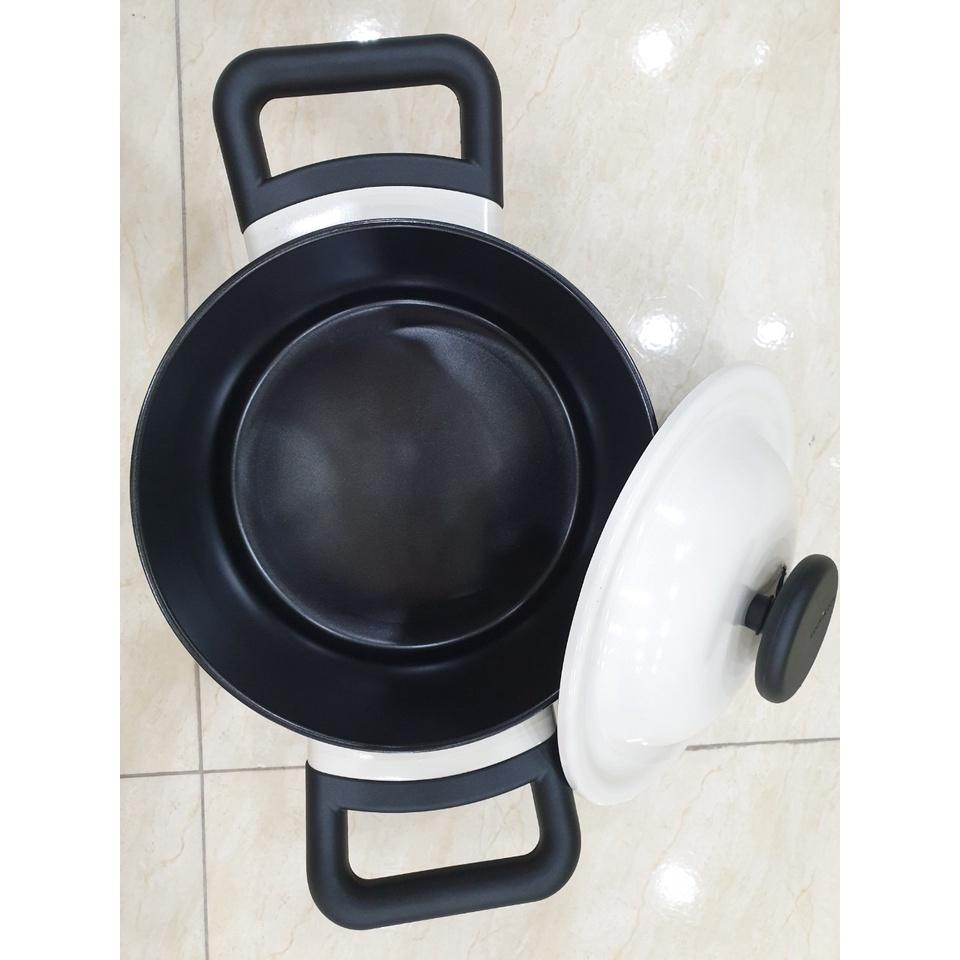 Nồi Decor Chống Dính Cao Cấp 18cm 2 tay cầm LDE1182IH màu trắng sữa