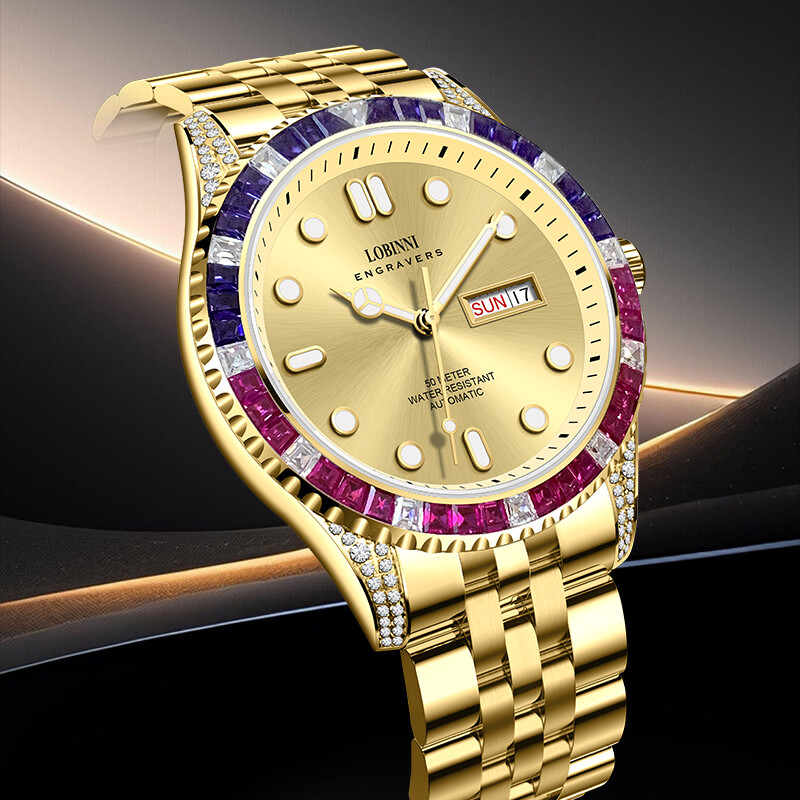 Đồng hồ nam chính hãng LOBINNI L19036-2,Kính Sapphire,chống xước,chống nước 50M,BH 24 tháng,máy cơ(Automatic)