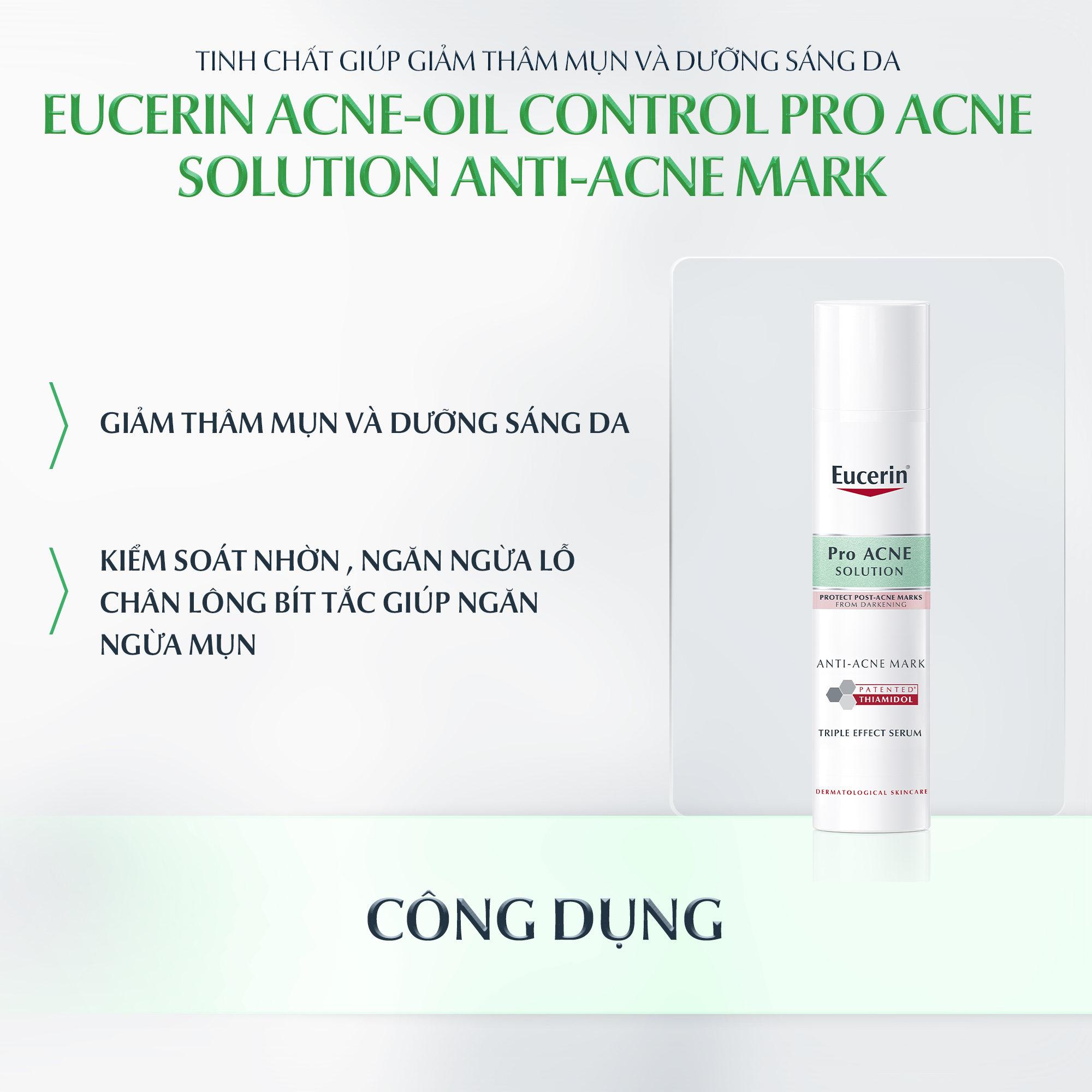 Tinh chất giảm thâm &amp; dưỡng sáng cho da mụn Eucerin Pro Acne Triple Effect Serum 40ml