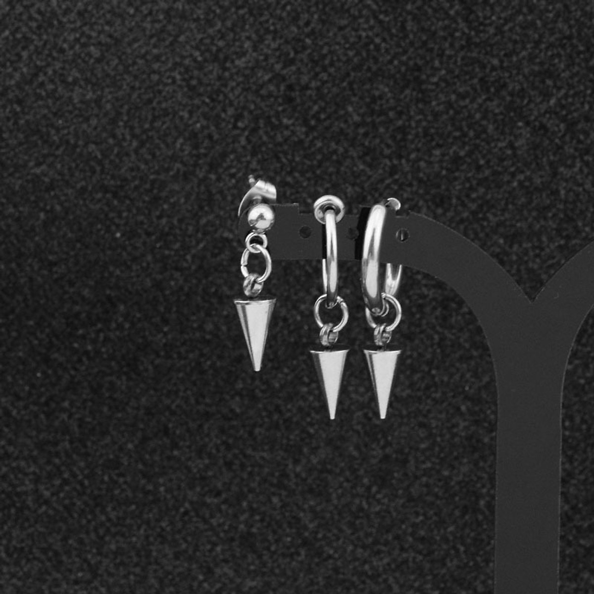Bông tai khuyên tai Lay Exo titan mũi nhọn khoen tròn style unisex