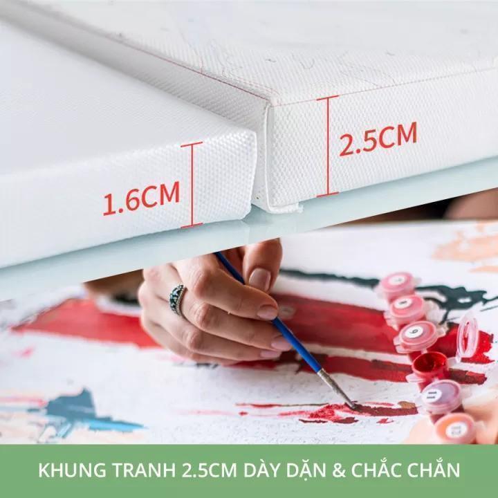 Tranh số hóa Tiên cảnh Cánh buồm cầu vồng đã căng khung 40x50cm