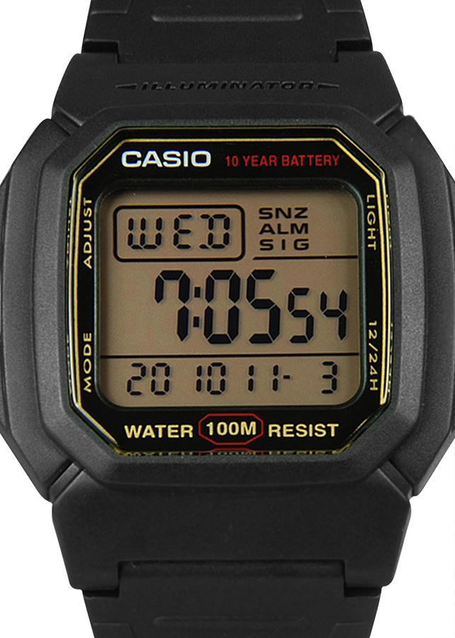 Đồng Hồ Nam Dây Nhựa Casio W-800HG-9AVDF (44 x 36 mm) - Mặt Đen