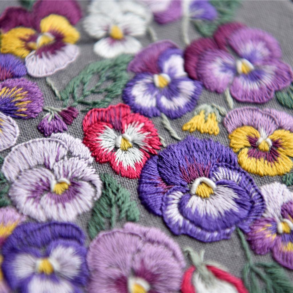 Starter Embroidery Set Cross Stitch Kit Craft DIY Tools -Threads, Fabric,
