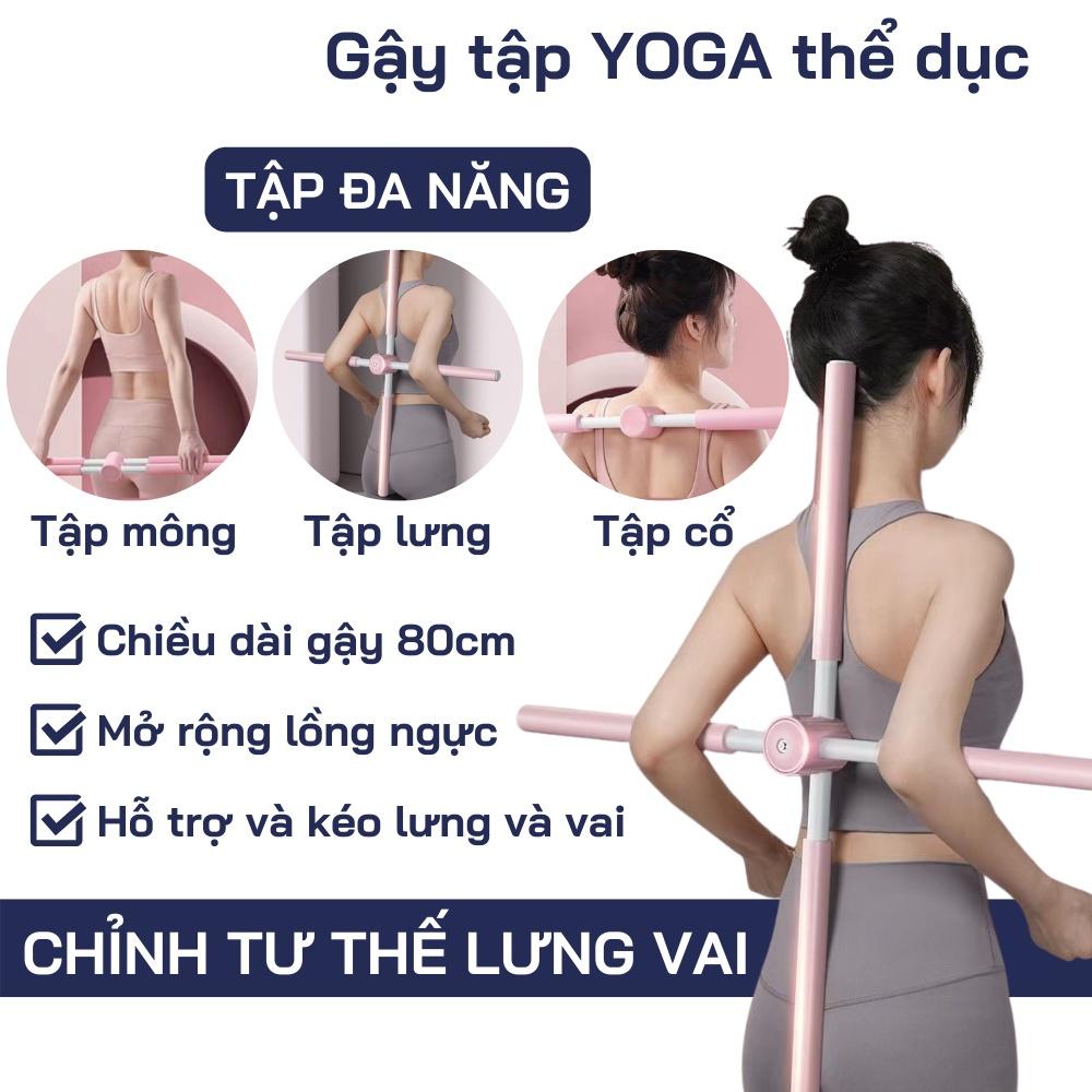 Gậy Tập Yoga Định Hình Tư Thế Lưng Vai,Gậy Chống Gù Lưng Bằng Thép Không Gỉ Cải Thiện Vóc Dáng Cho Dân Văn Phòng