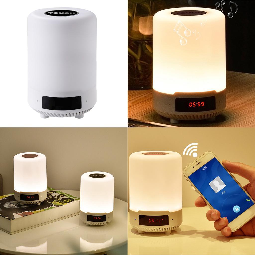 Wireless Colorful Night Light Lamp Bluetooth Speaker Alarm Clock Black