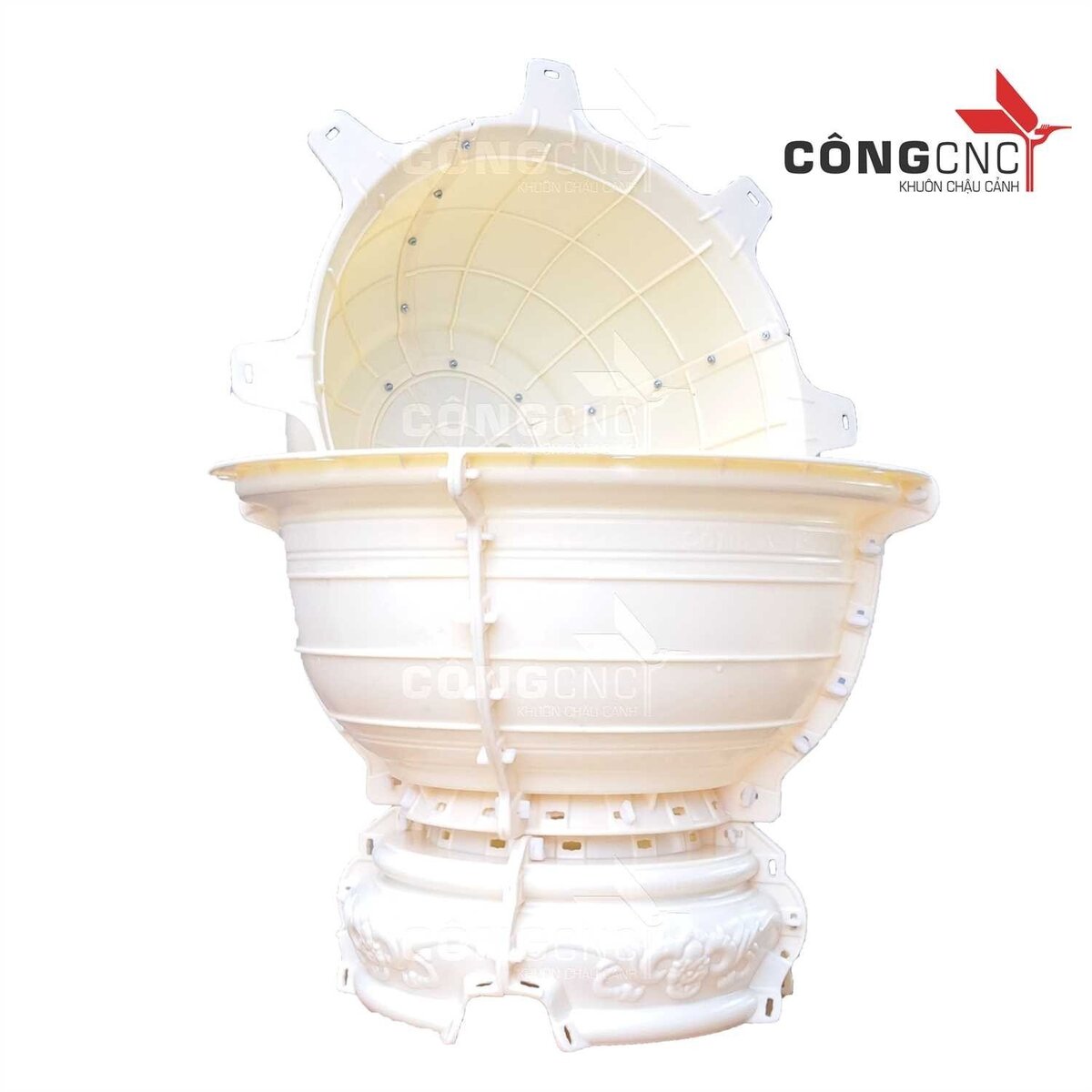 Khuôn Chậu ABS, Khuôn Đổ Chậu Tròn Trơn 73 KÈM CHÂN ĐÔN