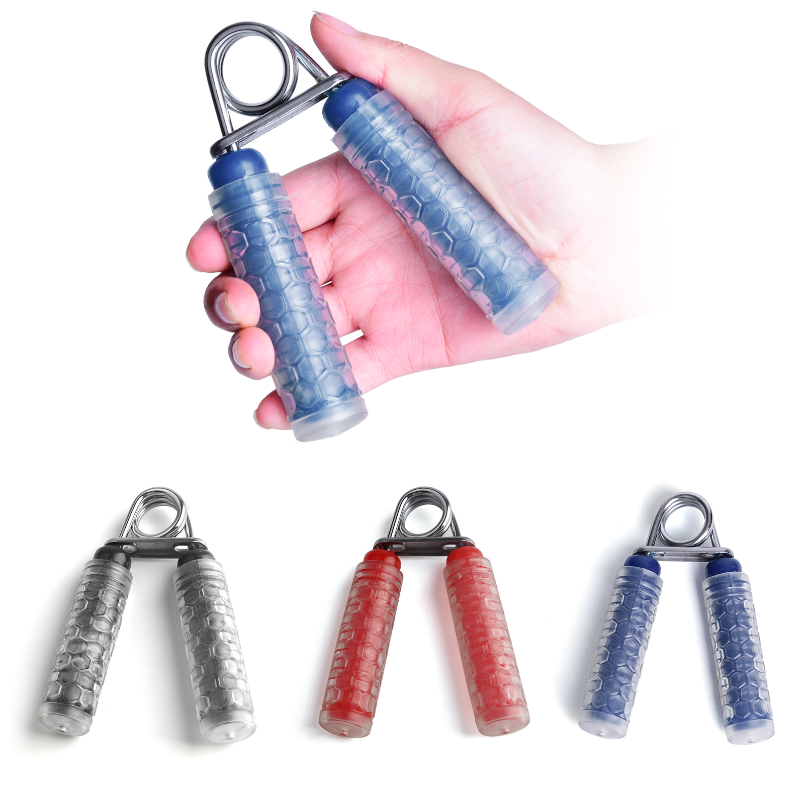 Dụng cụ tập lực ngón tay chuyên nghiệp vỏ silicone, chống trượt và cầm nắm thoải mái.