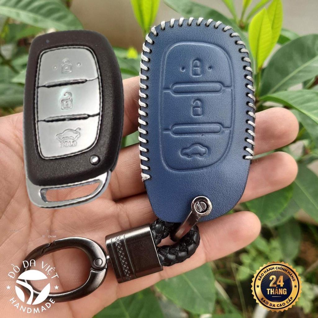 Bao Da Chìa Khóa HYUNDAI . Da Bò Nhập Khẩu ITALIA, Khắc Tên + Số ĐT Chủ Xe