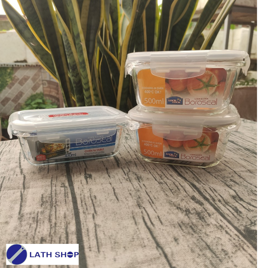 Bộ 3 Thố thủy tinh chịu nhiệt Lock&Lock 500ml và 430ml