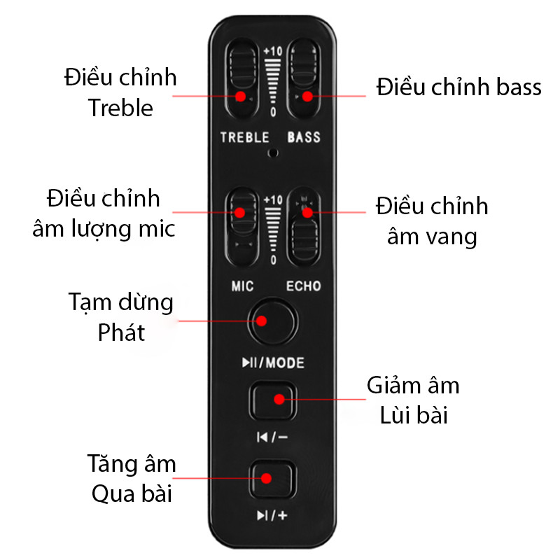 Micro Karaoke Bluetooth Đa Năng Mic Bắt Giọng Âm Thanh Sắc Nét Chân Thật - Hàng Chính Hãng PKCB