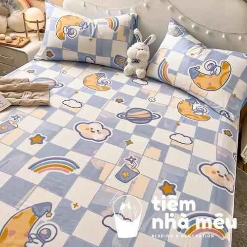 Bộ Ga Gối Cotton Hàn m6/m8/2m - Tiệm Nhà MêuSet 3 Món Ga + 2 Vỏ Gối Cotton 100% Nhiều Mẫu Dễ Thương