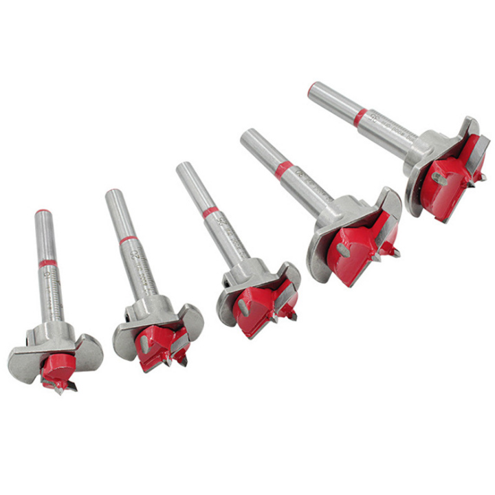 Mũi khoan gỗ lắp bản lề bật, khoan lỗ ốc cam, mũi khoan khoét gỗ có vòng giới hạn độ sâu cần khoan D15-35 tùy chọn