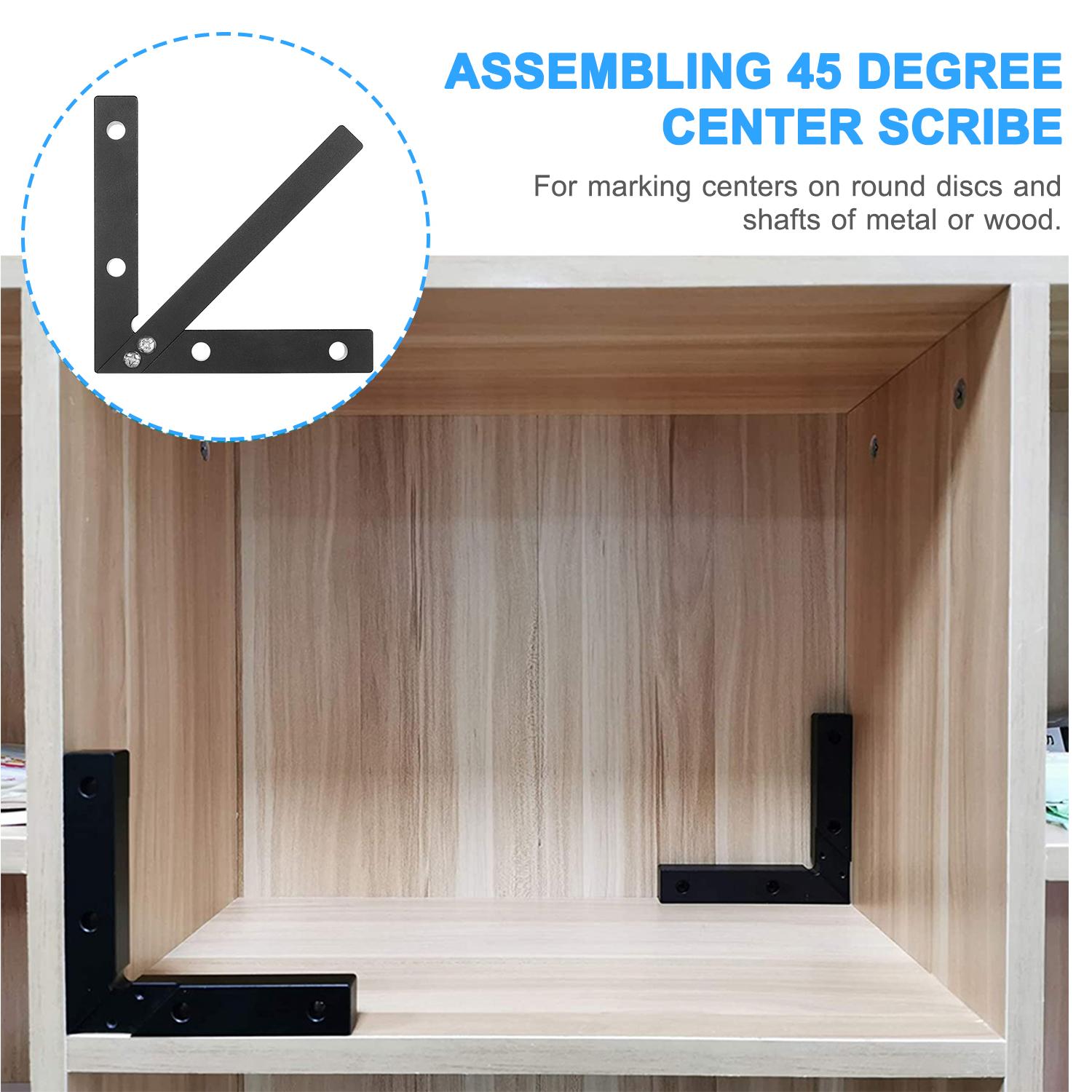 Center Finder Square Center Scribe Measuring Tool 45/90 Degree Right Angle Line Gauge Carpenter Ruler Aluminium Alloy