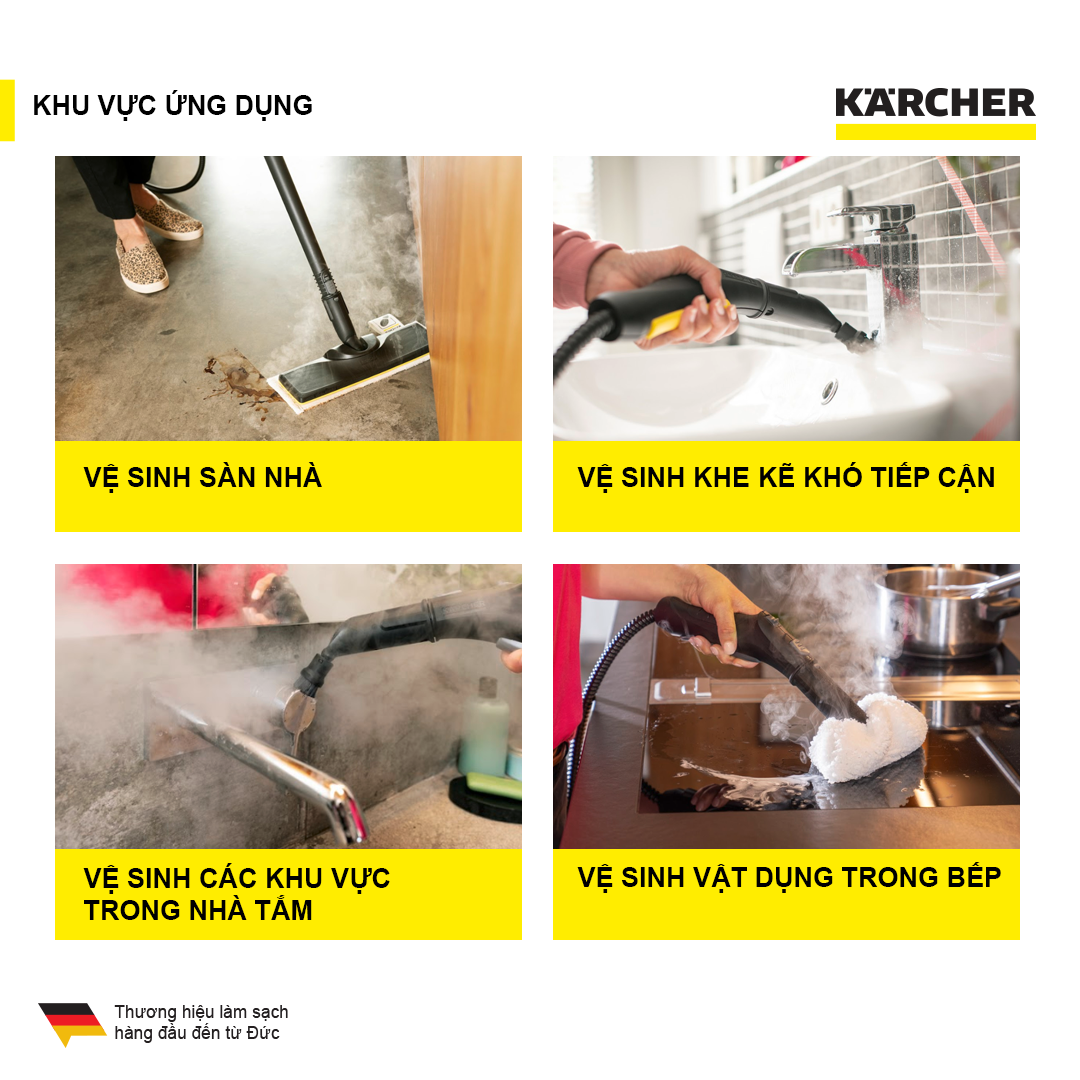 Combo Máy làm sạch bằng hơi nước Karcher SC 2 Deluxe EasyFix và thanh giặt hơi nước