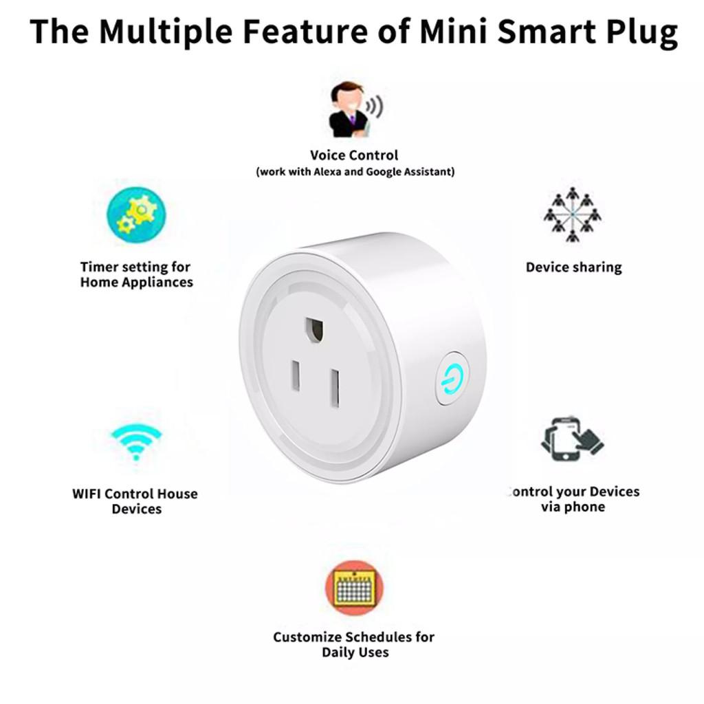 Ổ Cắm Wifi Thông Minh. Điều Khiển Từ Xa Ứng Dụng Smart Life. Điều Khiển Từ Xa Bằng Điện Thoại &amp; Giọng Nói Qua Alexa, GA