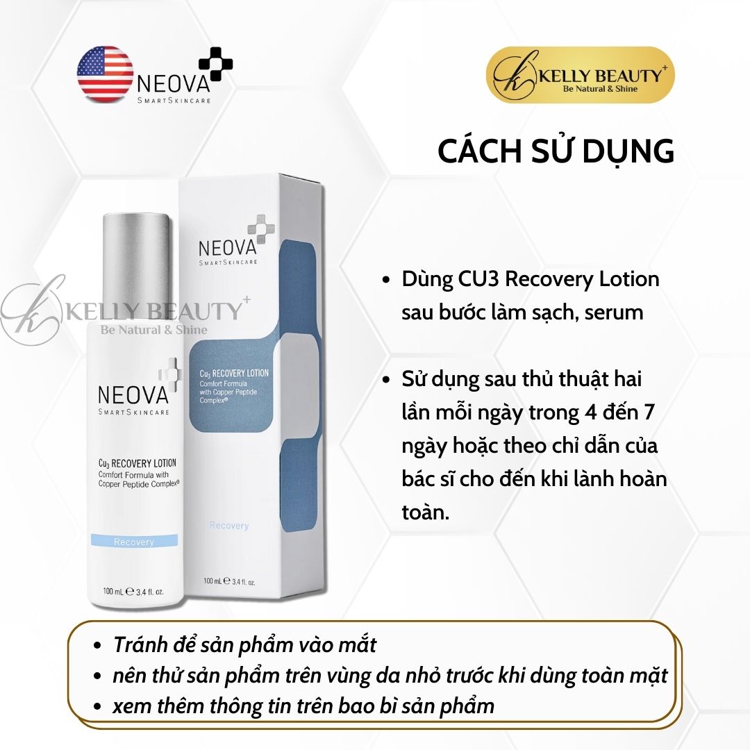 Sữa Dưỡng Phục Hồi Da Sau Treatment NEOVA CU3 Recovery Lotion | Kelly Beauty