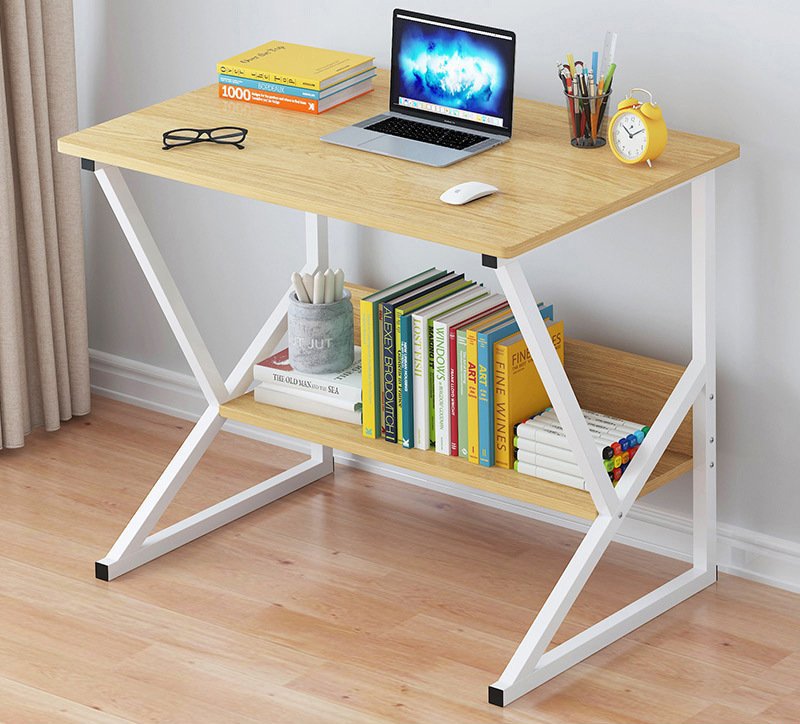 Bàn làm việc chữ K có kệ sách K-Table