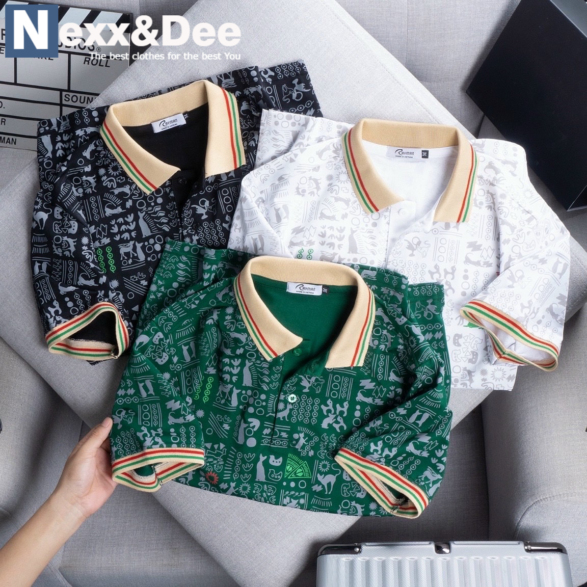 Áo thun polo nam, áo thun cá sấu nam hoạ tiết sọc ngang có cổ bẻ trẻ trung big size 3x cao cấp CB18